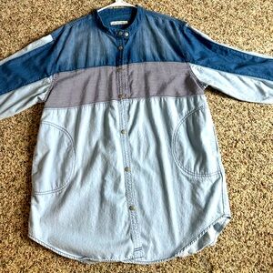 Colorblock Denim Shirt